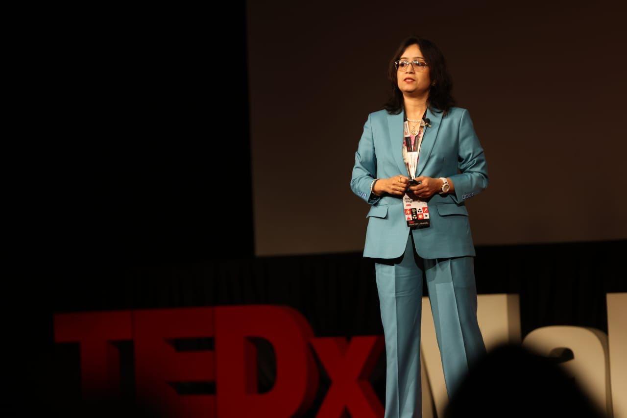 Rupa Singh on stage at TEDx